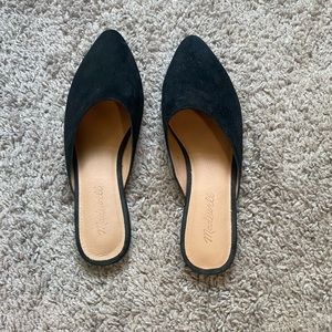 Madewell Black Pointed Mules Size 7.5